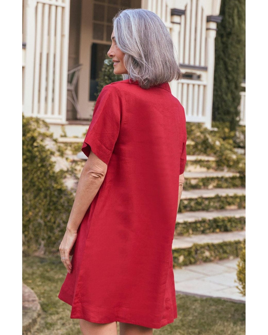 Adrift Clothing Leni Linen Short Collared Dress