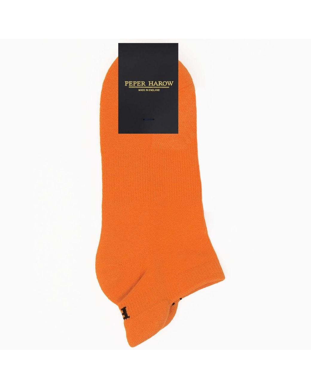 Peper Harow - Made in England Orange Organic Trainer Sport Socks – for men