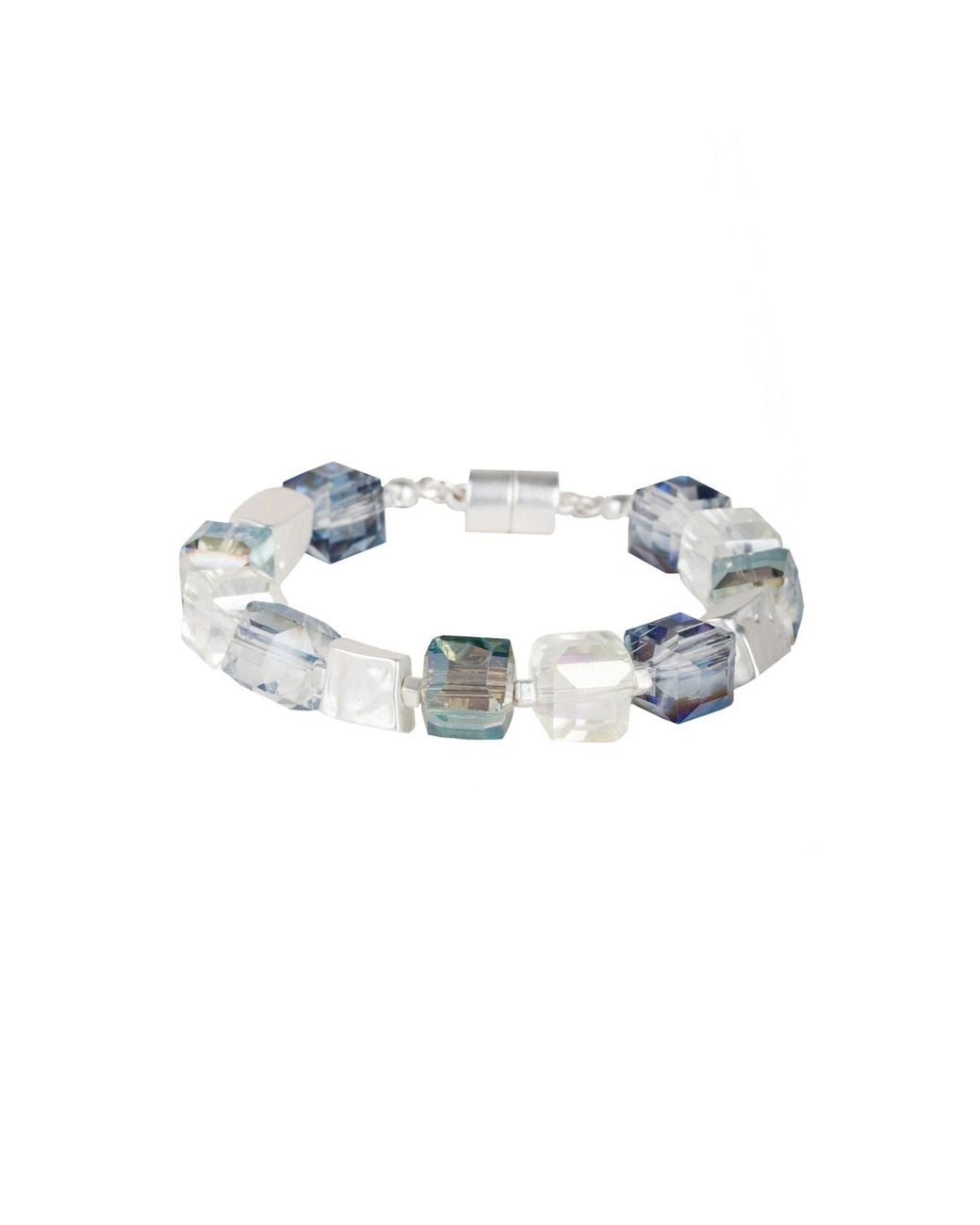 Saachi Metallic Faceted Bead And Stone Bracelet