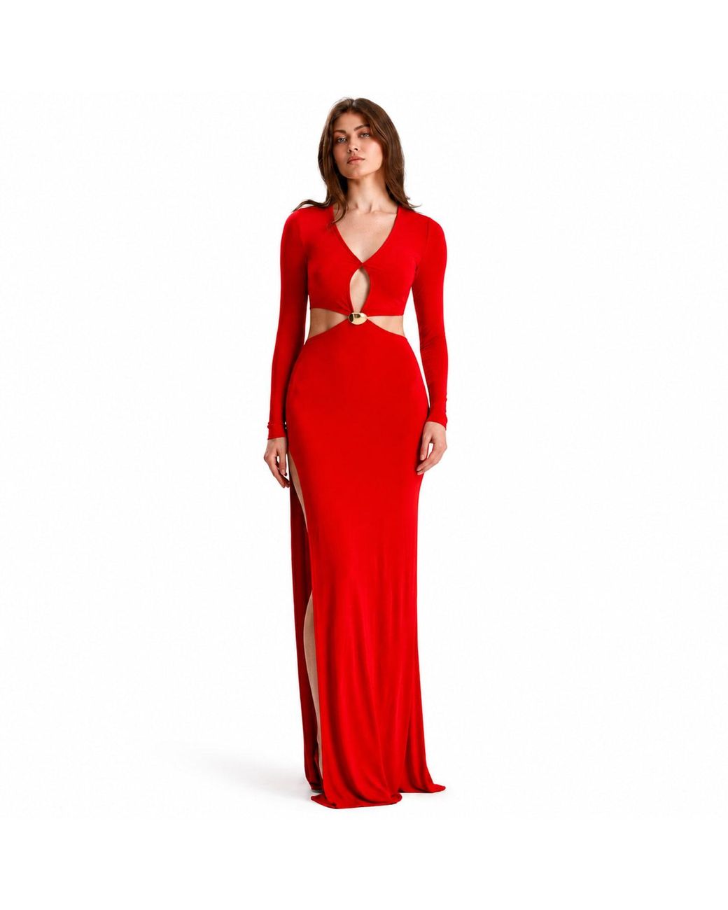 Maison De Gala Red Celeste Crimson Maxi Dress