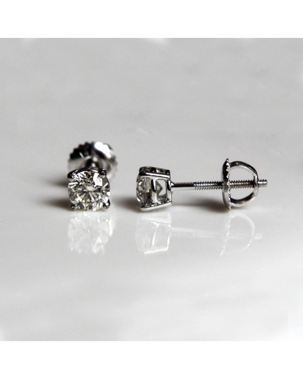 VicStoneNYC Fine Jewelry Black Platinum Natural Diamond Stud Earrings