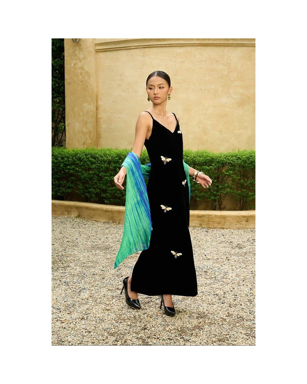 Silk and Bears Blue Forest & Ocean Brushstroke Silk Scarf – Hand-Dyed Mulberry Silk, Day Wrap & Gift