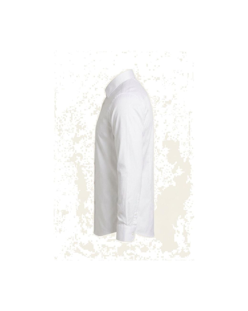 Ron Tomson White Pure Cotton Classic Collar Sateen Dress Shirt for men