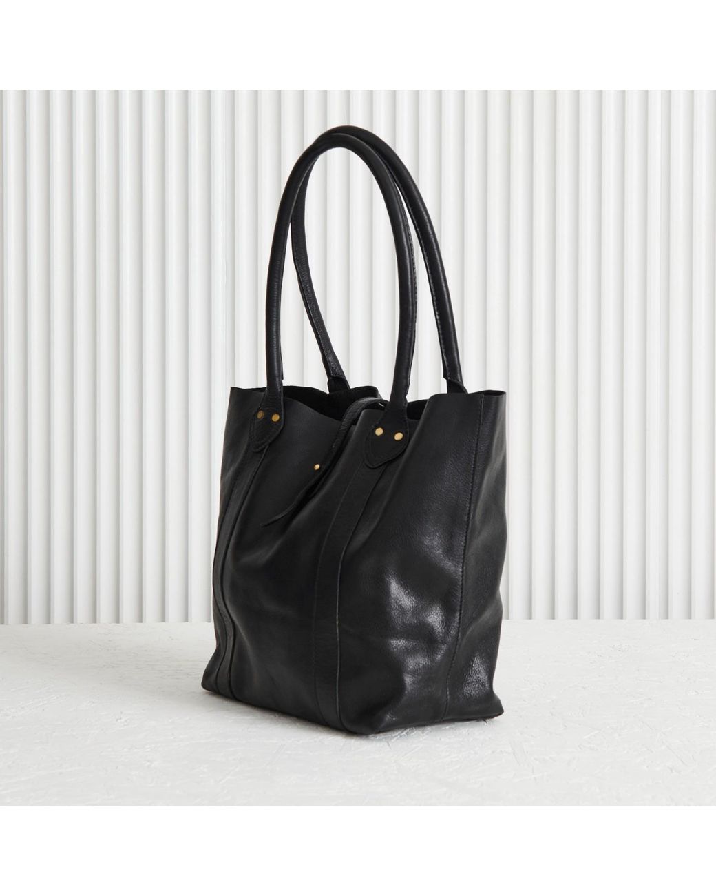 VIDA VIDA Black Soft Luxury Leather Tote Bag