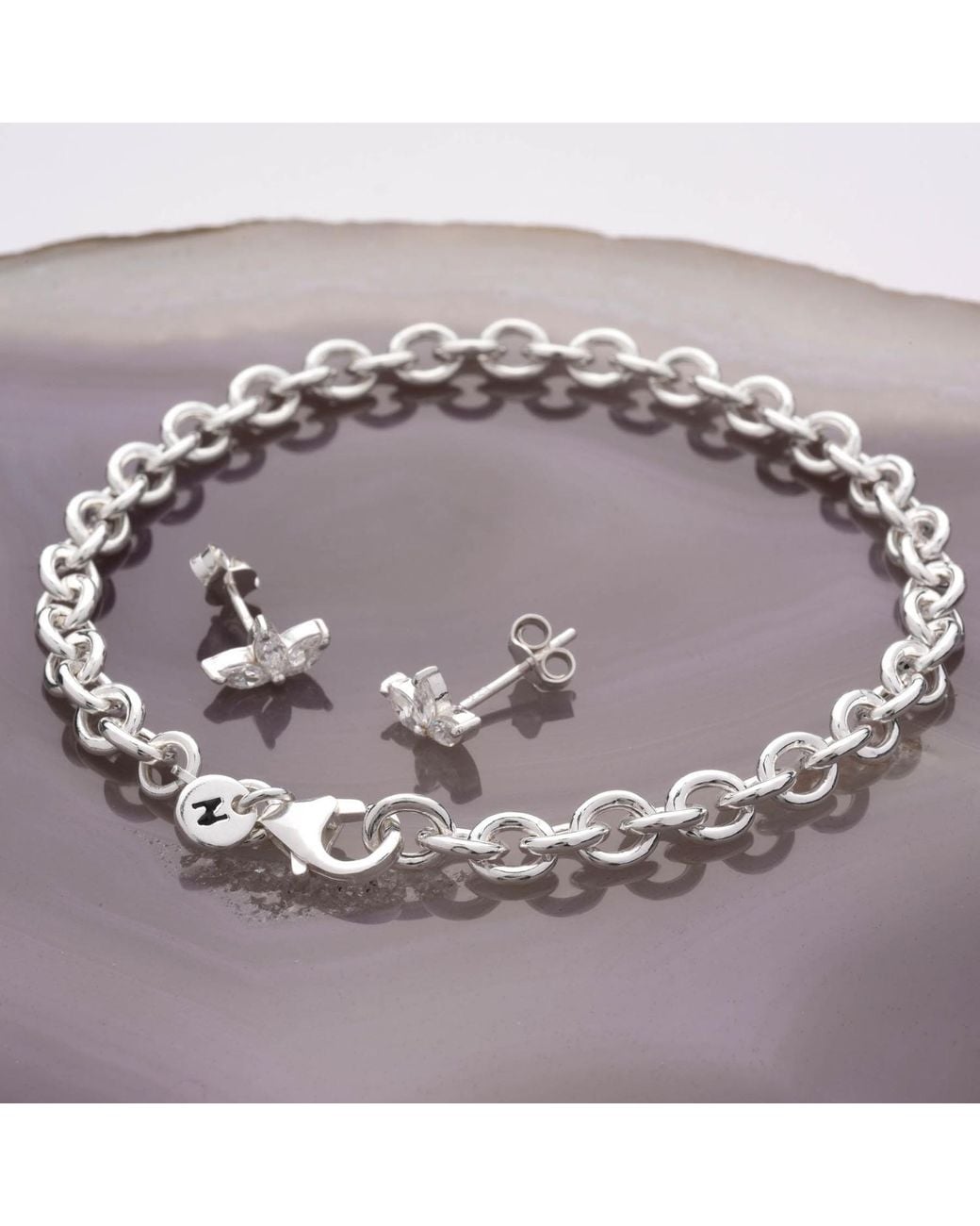 Nellou Jewellery Metallic Chunky Belcher Bracelet Plated Sterling