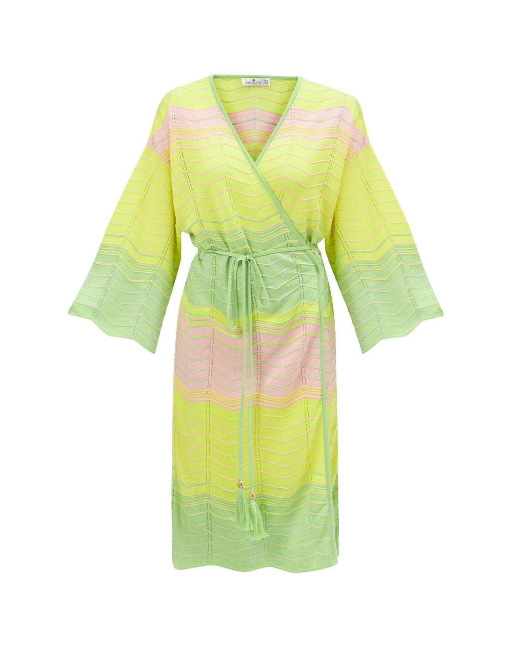 Peraluna Green Sakura Knit Kimono