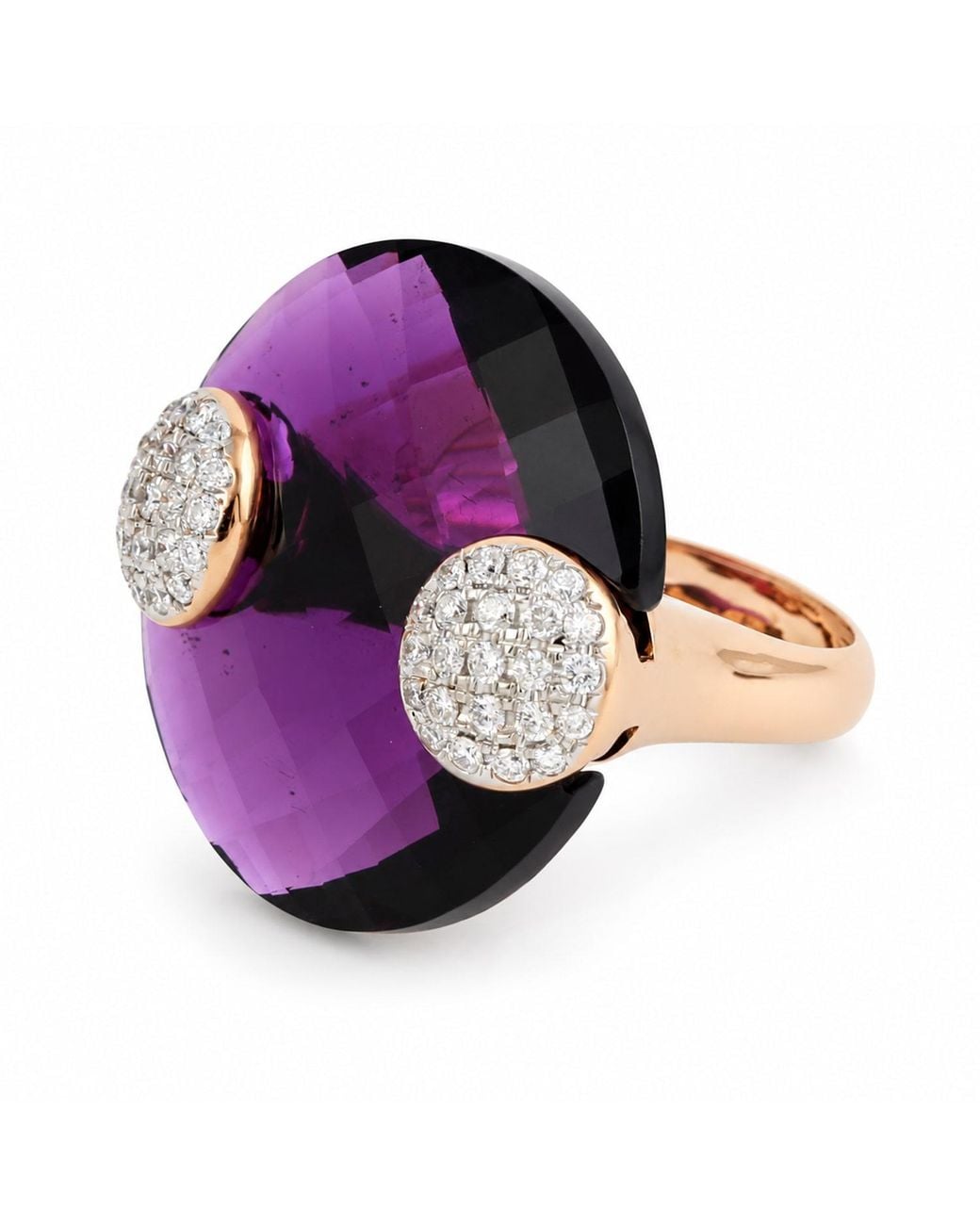 Artisan Purple 18K Amethyst & Diamond Statement Ring