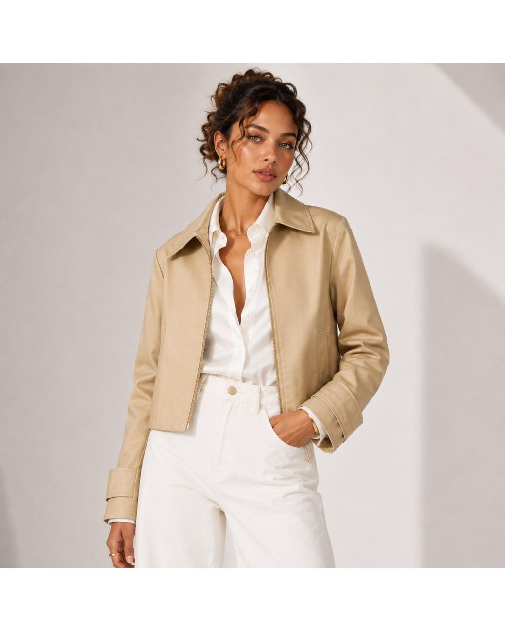 House of Laines London Natural Neutrals Laines Couture Cropped Trench