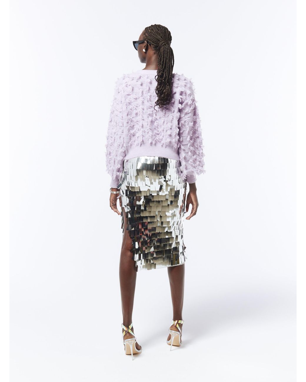 Sour Figs Purple Fringed Checkerboard Cardigan