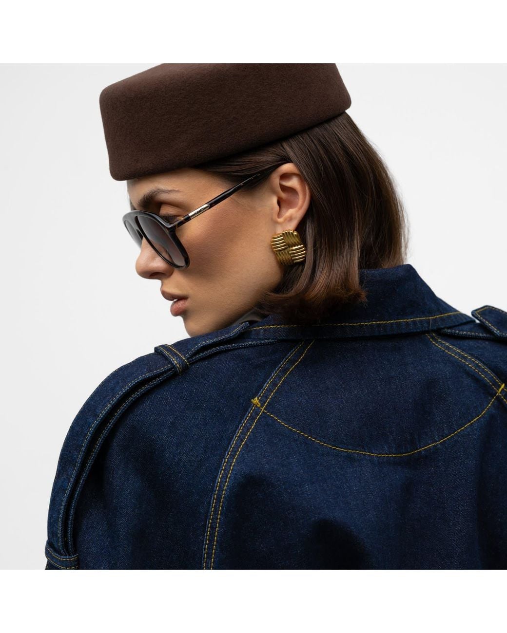 Mandragora Blue Oversized Cotton Trench Coat Arney Dark