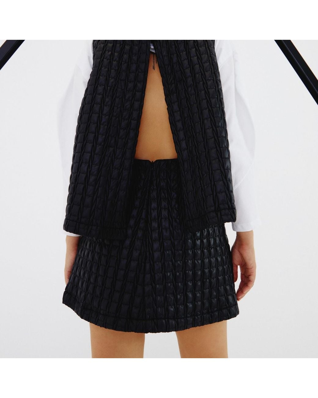 Mirimalist Black Puff Mini Skirt