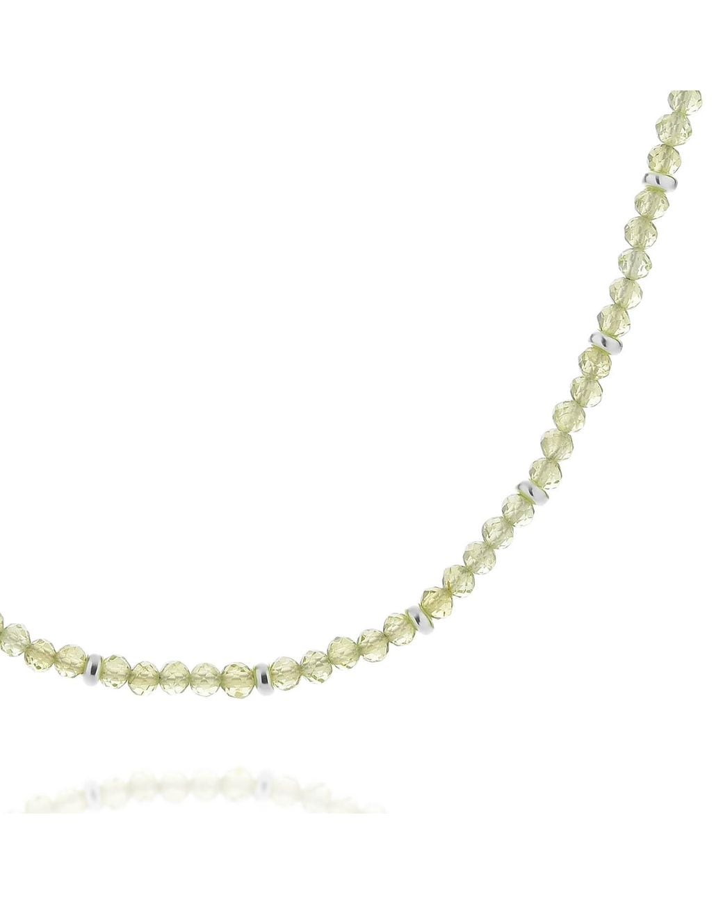 Nellou Jewellery Metallic Peridot August Birthstone Orbit Necklace