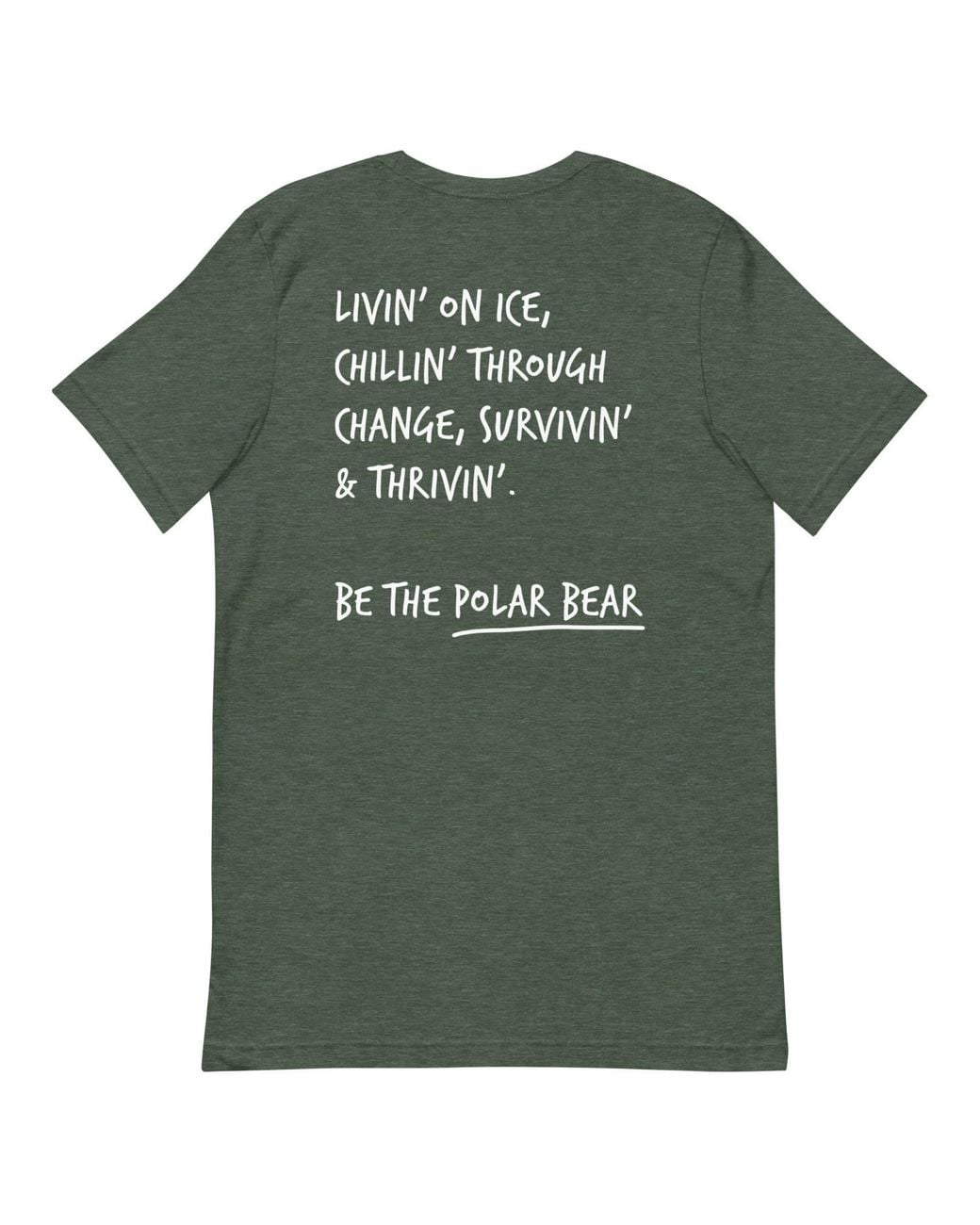 Anchor and Crew Green Forest Think Ocean Polar Bear Aspirations Cotton Embroidered T-Shirt