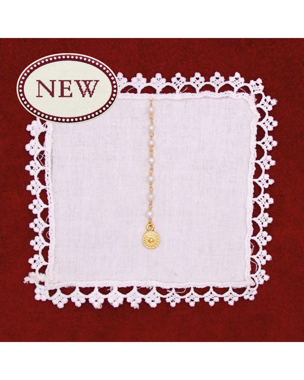 Iris London Metallic Ava Pearl Lariat