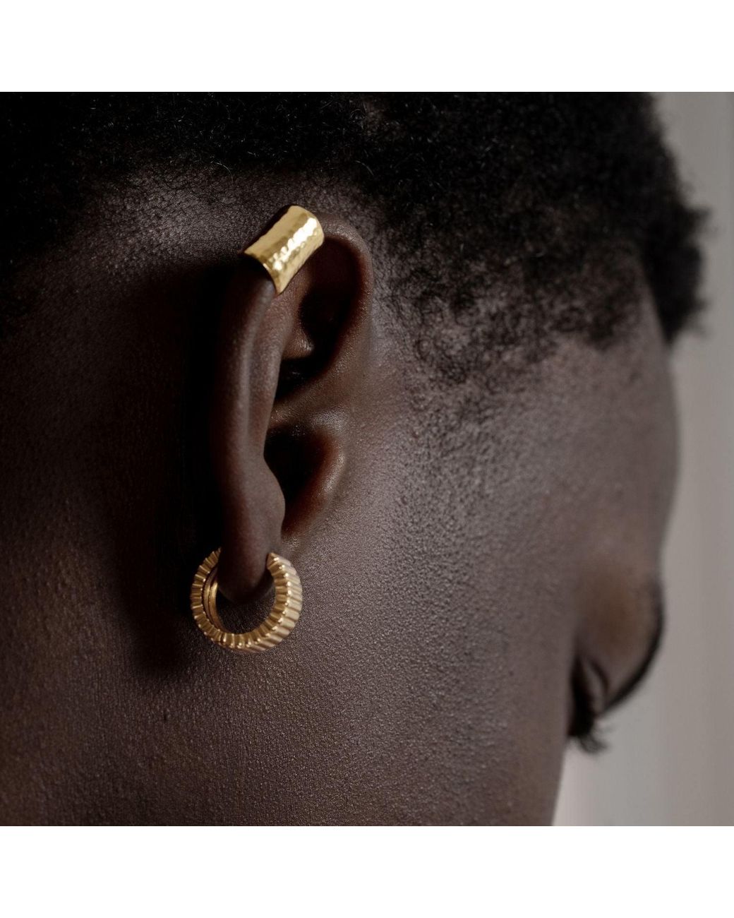 Dower & Hall Metallic Wide Humbug Huggie Hoops