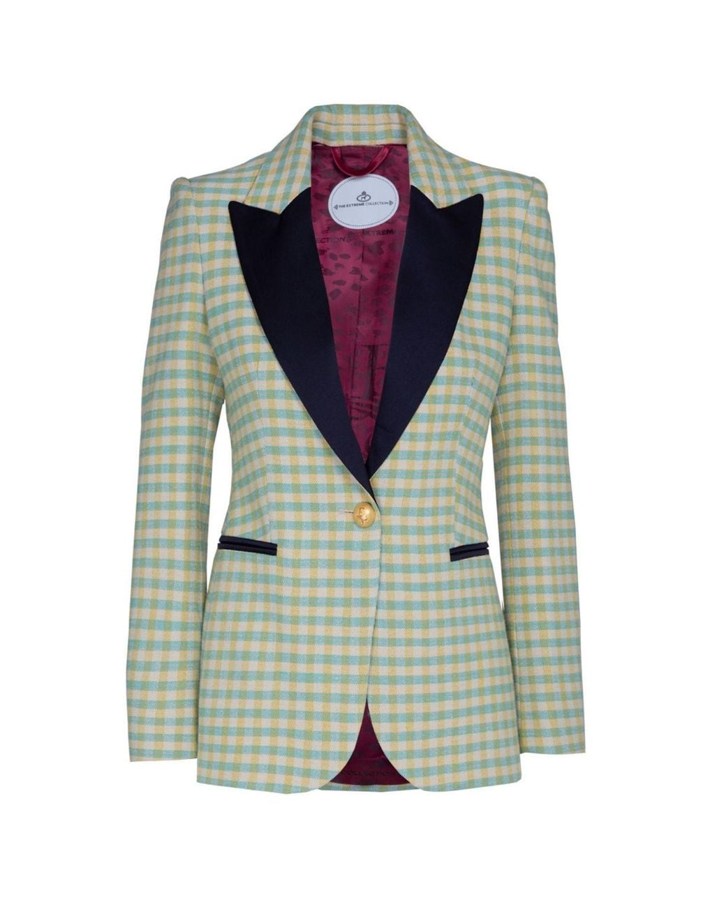 The Extreme Collection Green Gingham Check Blazer Fiona