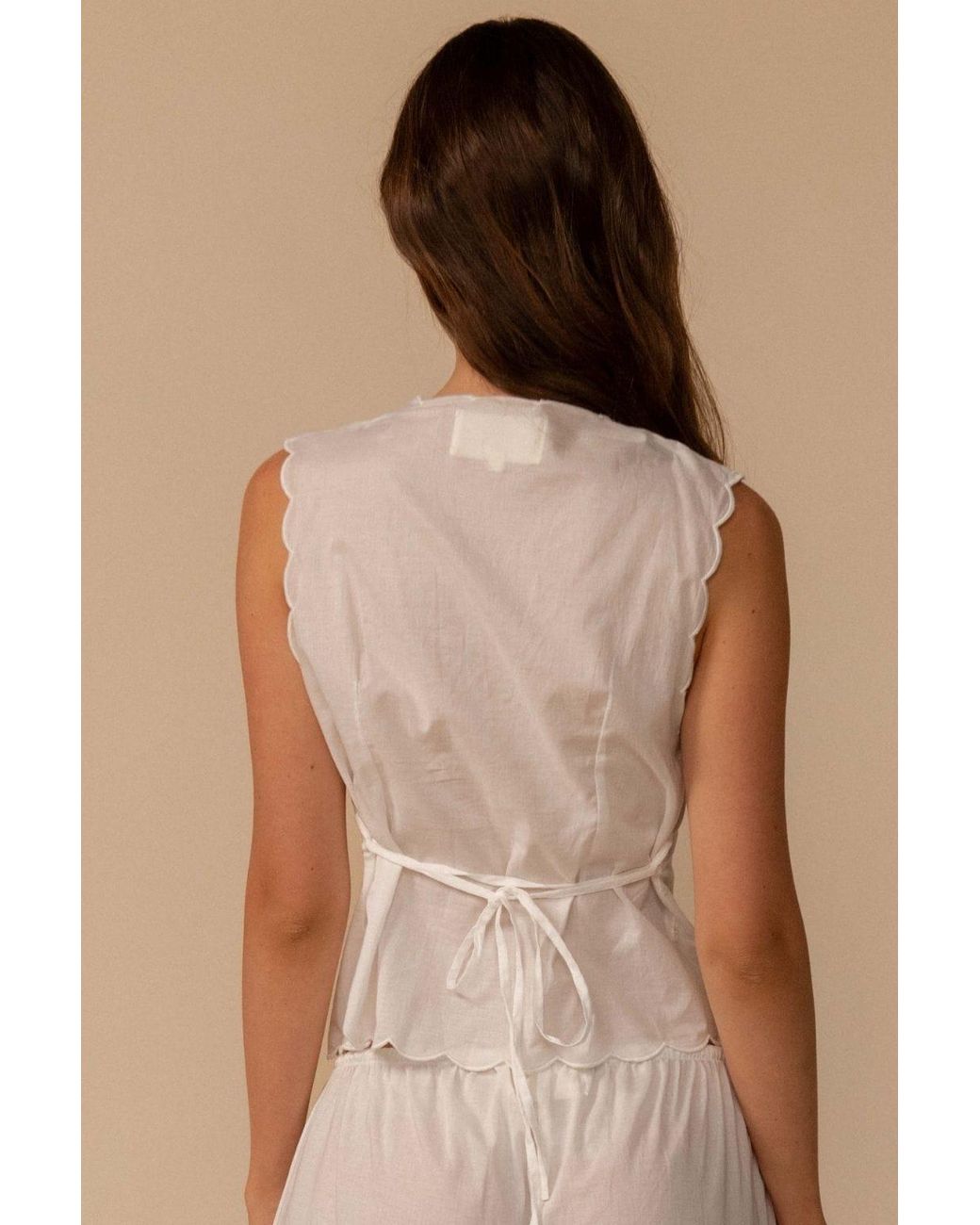 Montce White Scalloped Vest