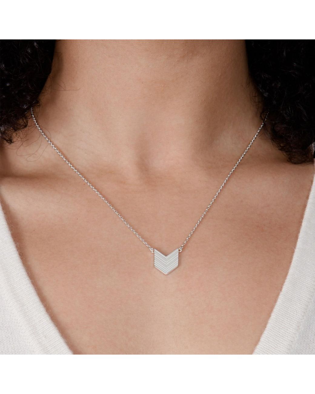 Lucy Quartermaine Metallic Art Deco Arrow Pendant
