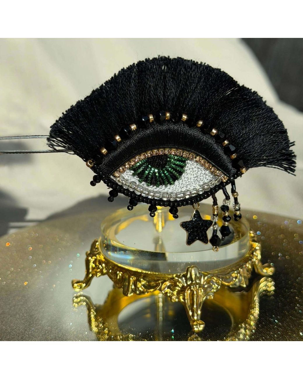VETKA Black Eye Brooch With Fringe – Witch Charm