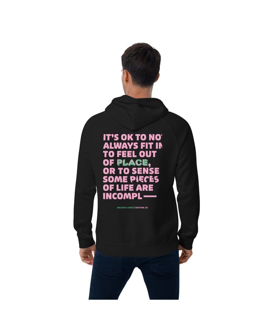Anchor and Crew Black Five It's Ok Editions Organic Cotton Hoodie for men