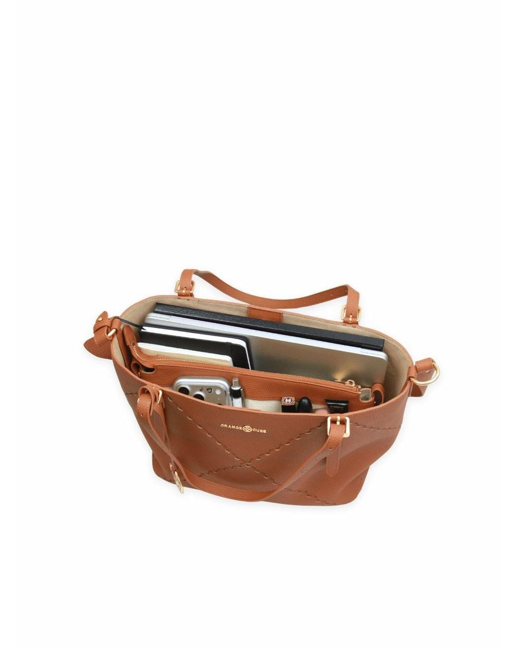 Orange Cube Brown Dusk Mosaic Tote