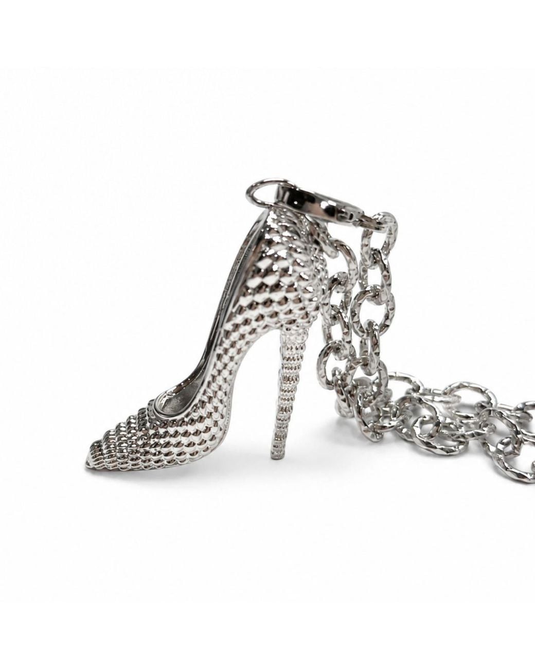 Jagged Halo Jewelry Brown I'M Bad Stiletto Heel Shoe Pendant Necklace Filled