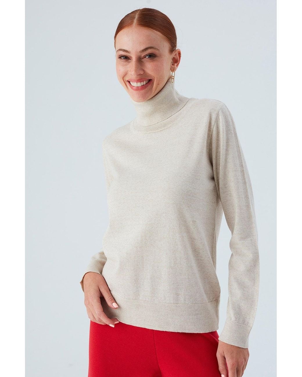 Peraluna Natural Neutrals Valeria Fine Turtleneck Pullover