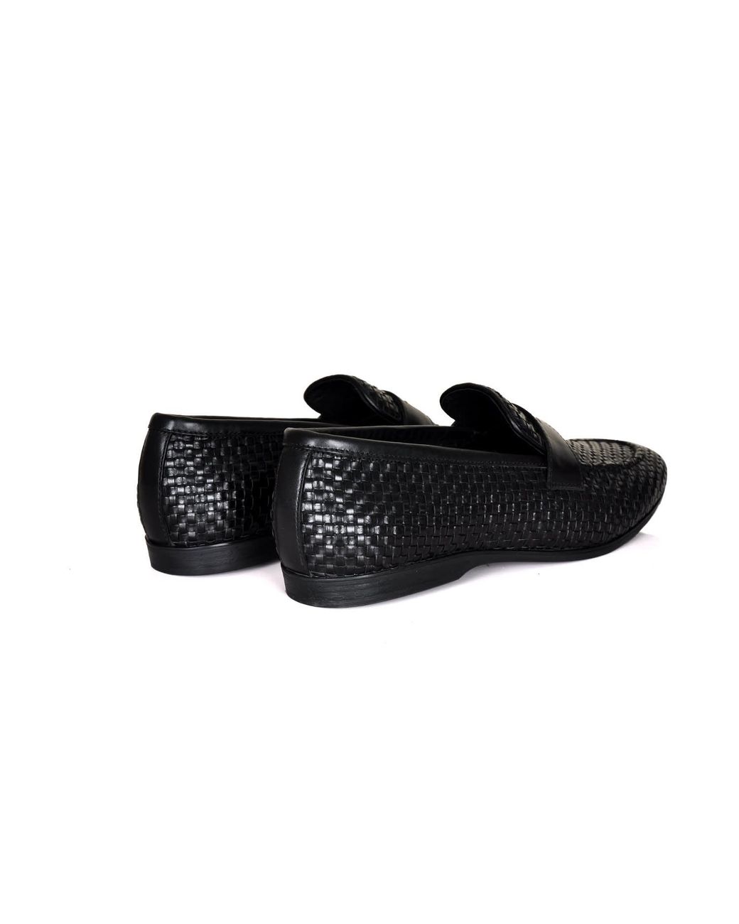 DAVID WEJ Black Lorenzo Woven Loafers for men