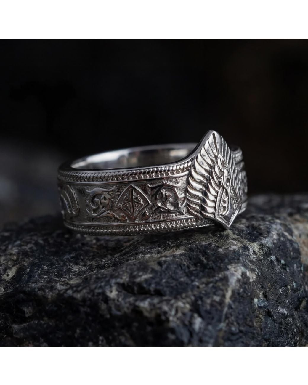 Azura Jewelry New York White Crown Of Evenfall Band Vermeil for men