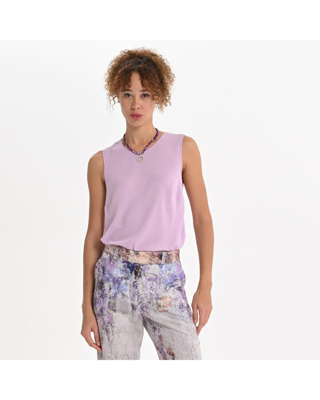 Lalipop Design Purple Layered Chiffon Lilac Blouse