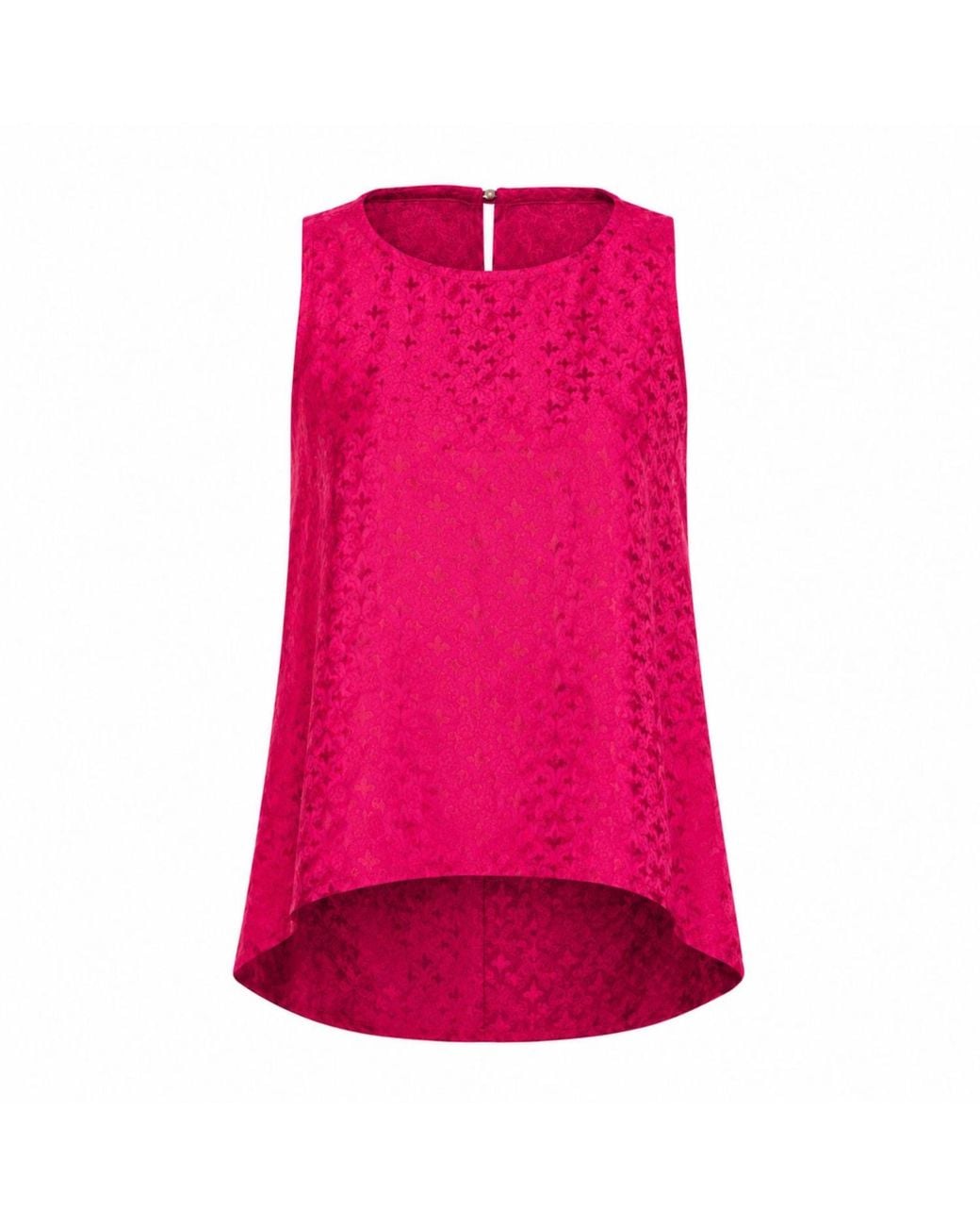 Silk and Bears Pink Ophelia Fuchsia Draped Silk Shell Top