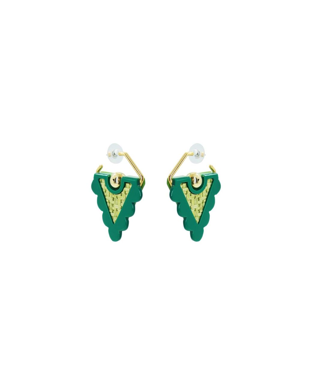 Gissa Bicalho Green Acrylic Handmade Earring Ubá Pale