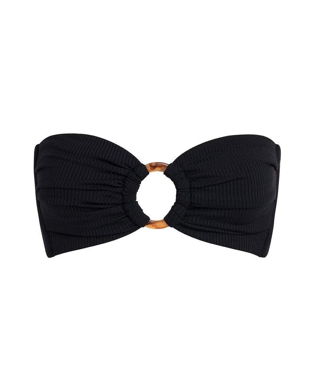 Montce Black Rib Tori Bandeau Bikini Top