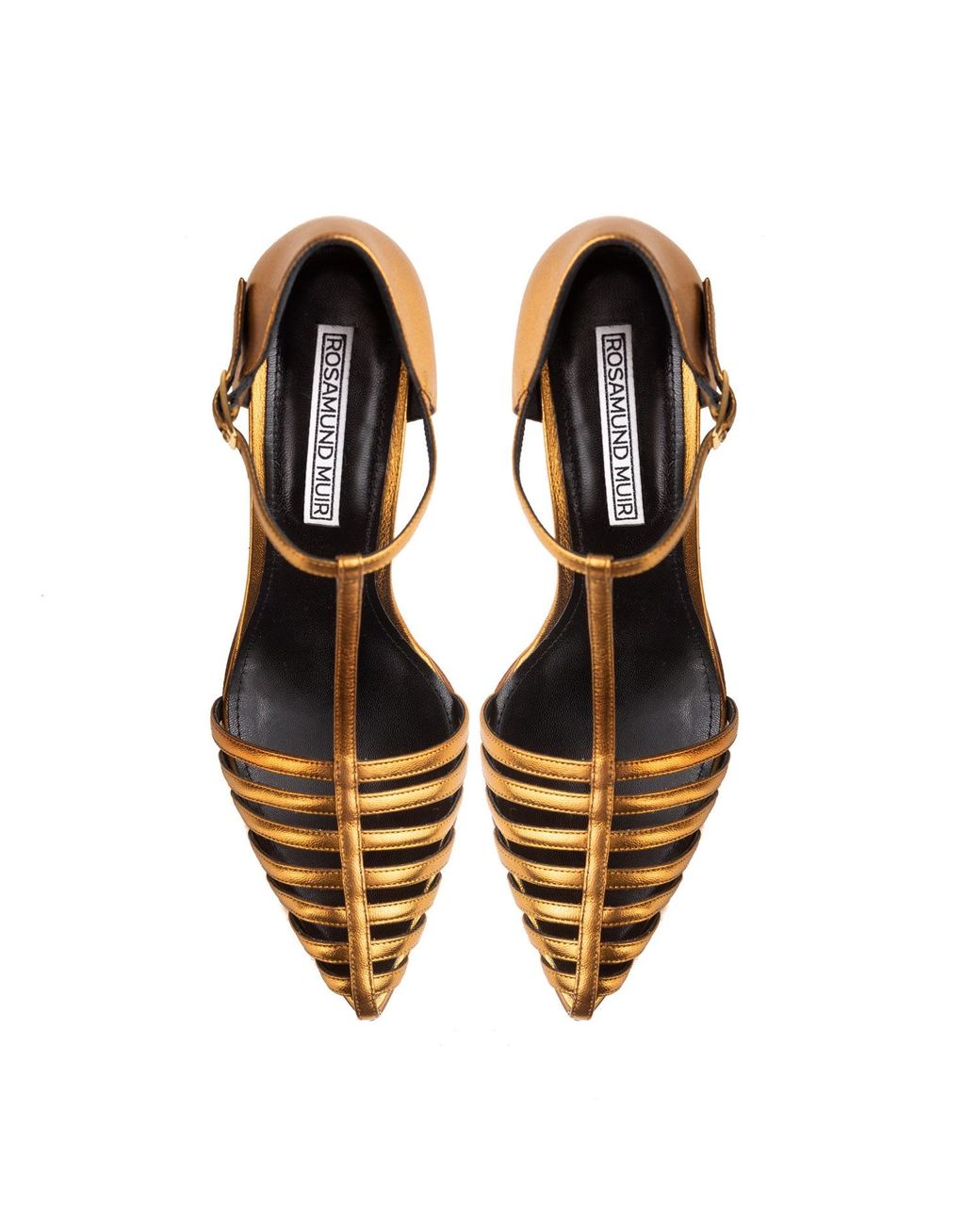 Rosamund Muir London Metallic Carlotta Cage Heels