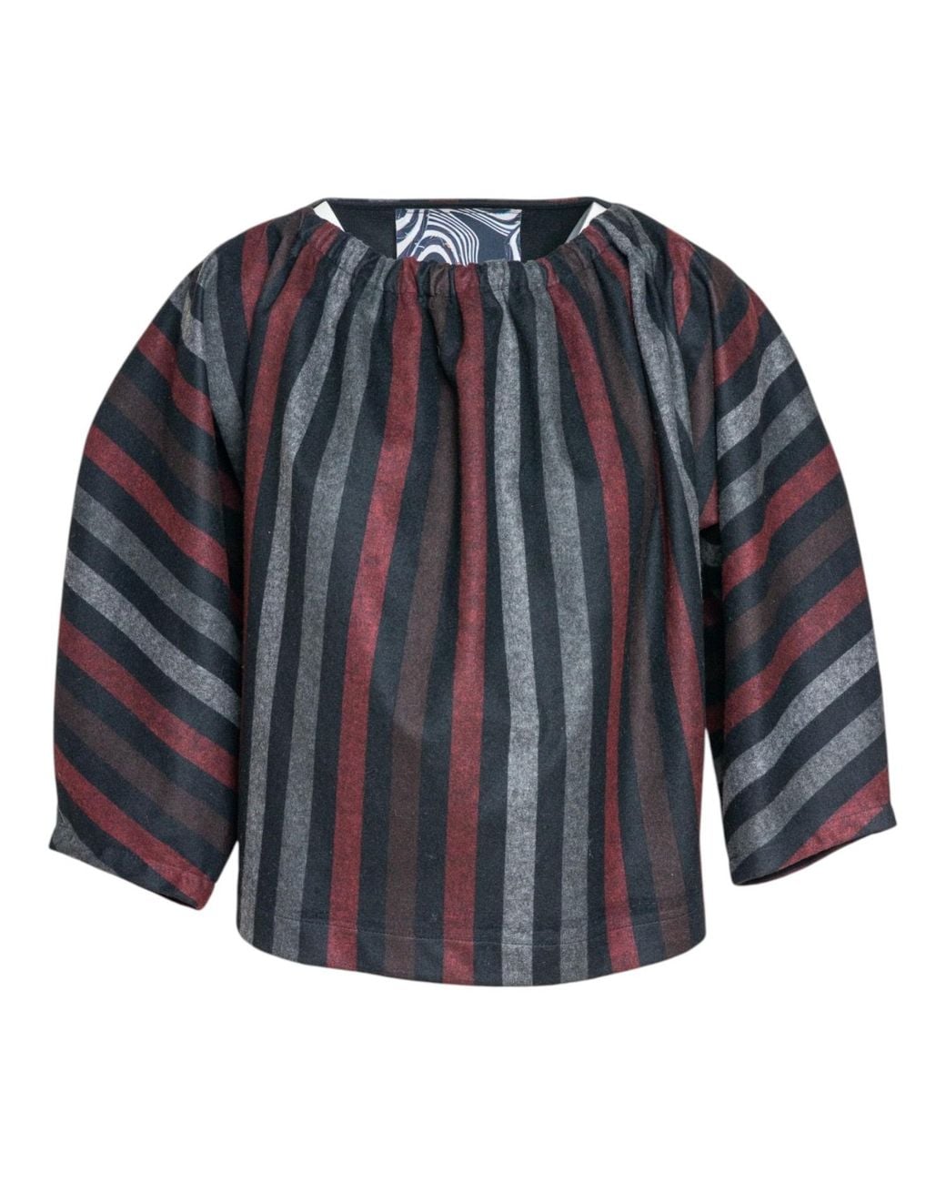 ARTISTA Blue Aurea Striped Oversized Pullover