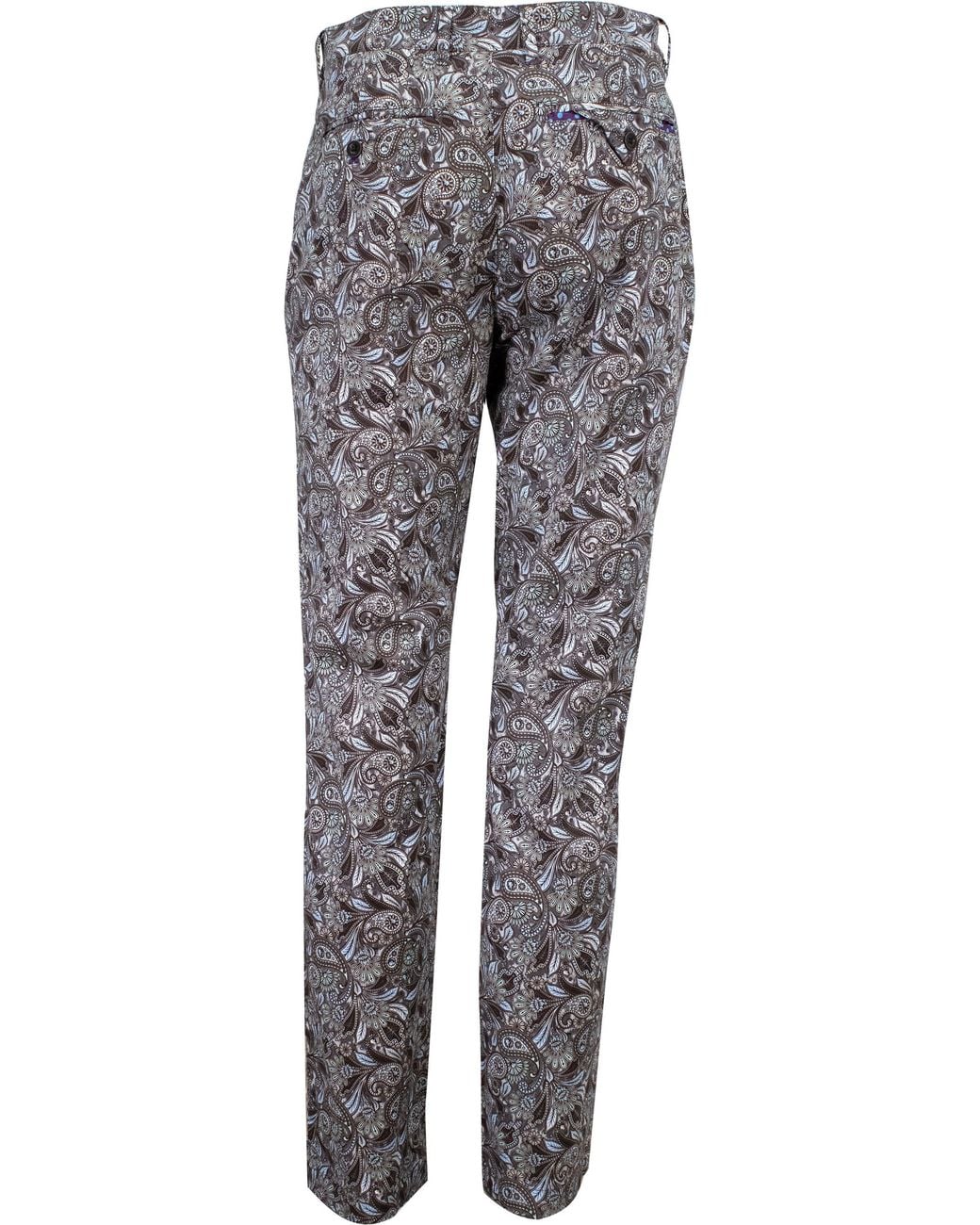 Lords of Harlech Gray Charles Skull Paisley Pants for men