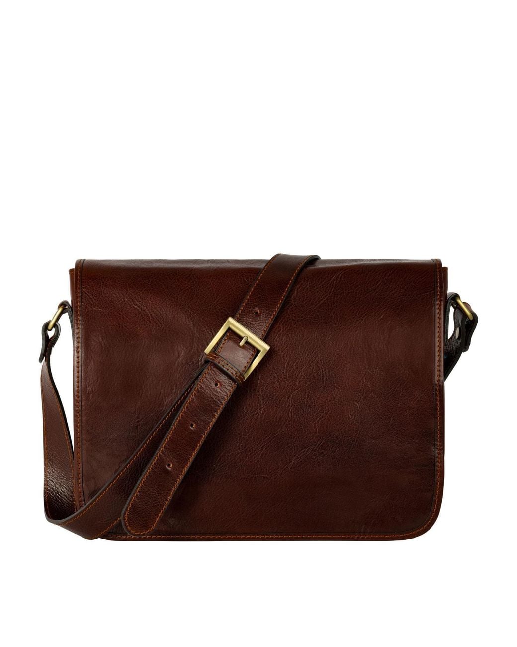 Time Resistance Brown Leather Messenger Bag – The Stranger for men