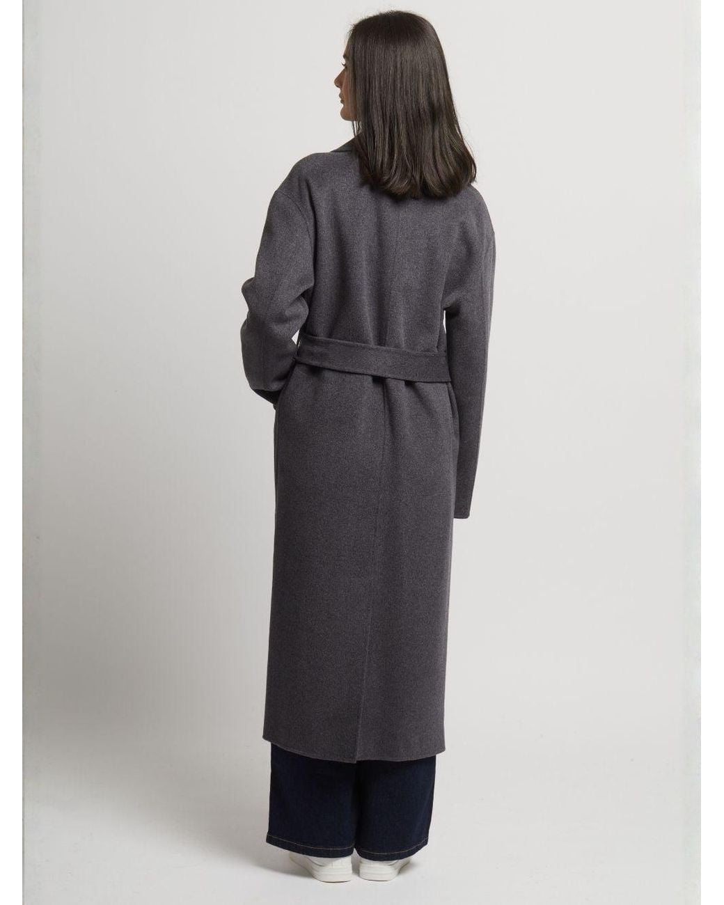 Guards London Gray Kelly Belted Wool Cashmere Long Coat