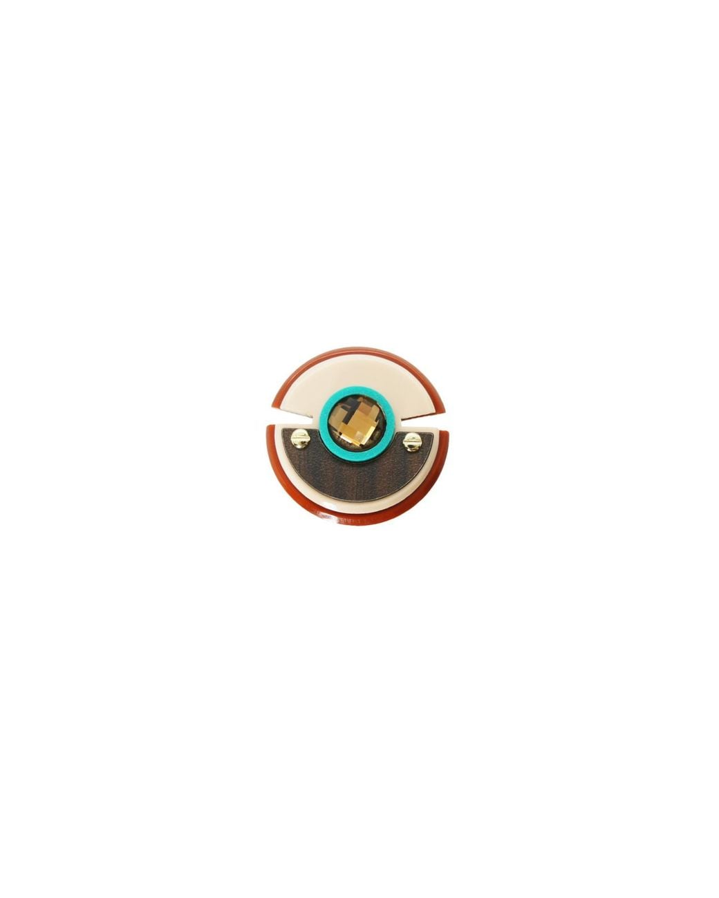 Gissa Bicalho Multicolor Acrylic Handmade Ring Empire Cinnamon
