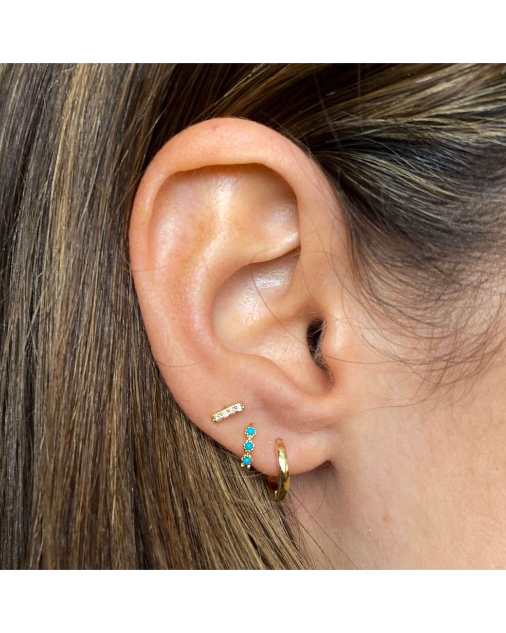 Zohreh Metallic Huggie Hoop Earring 9K