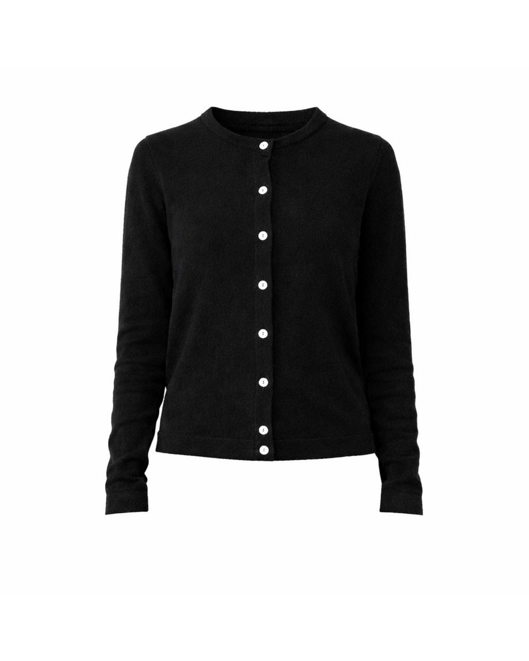 Nuvv Collection Black Fine Knit Cardigan With Buttons Wool And Cashmere Blend Italian Yarn