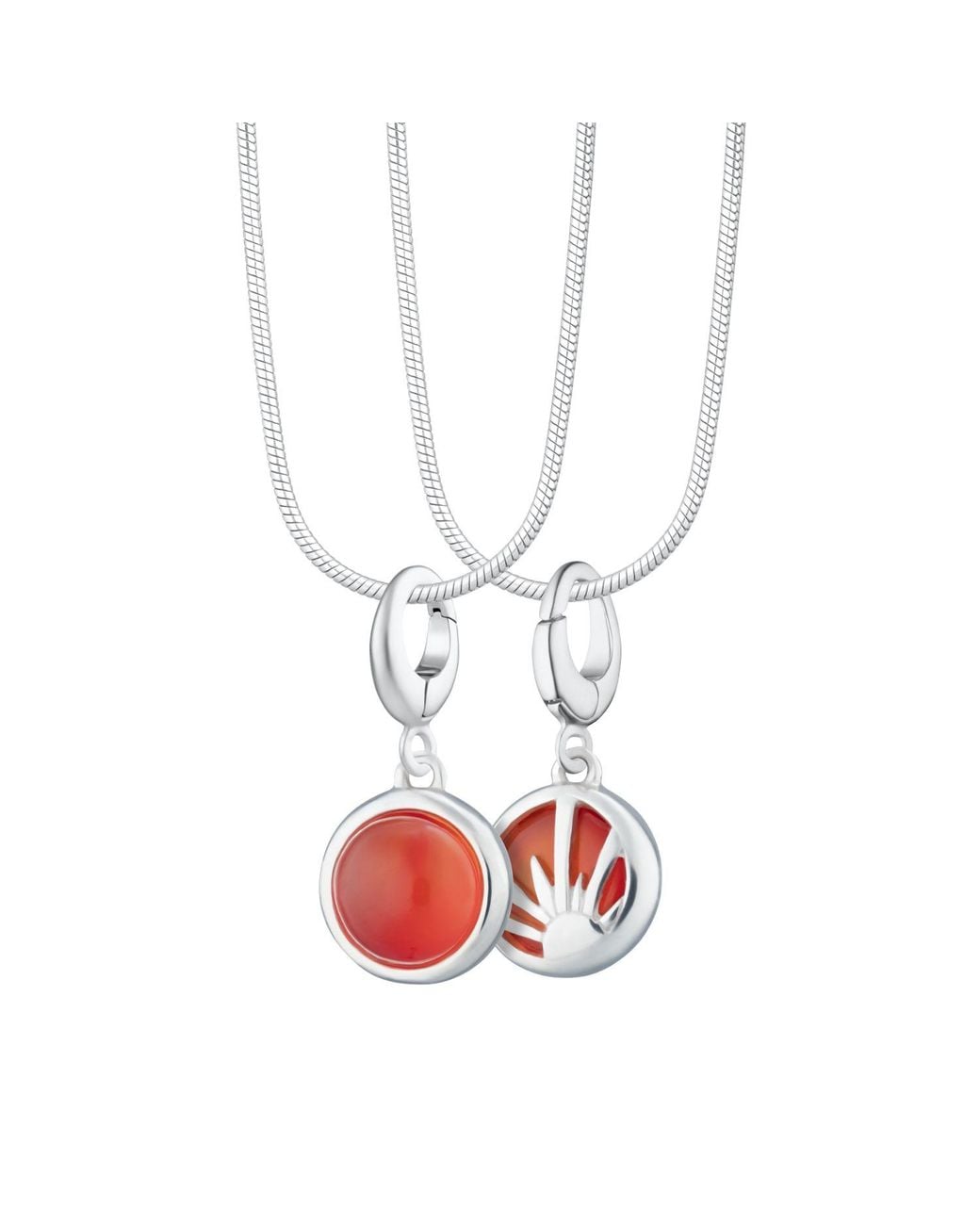 Lily Charmed White Sterling Agate Healing Stone Necklace With Round Snake Chain