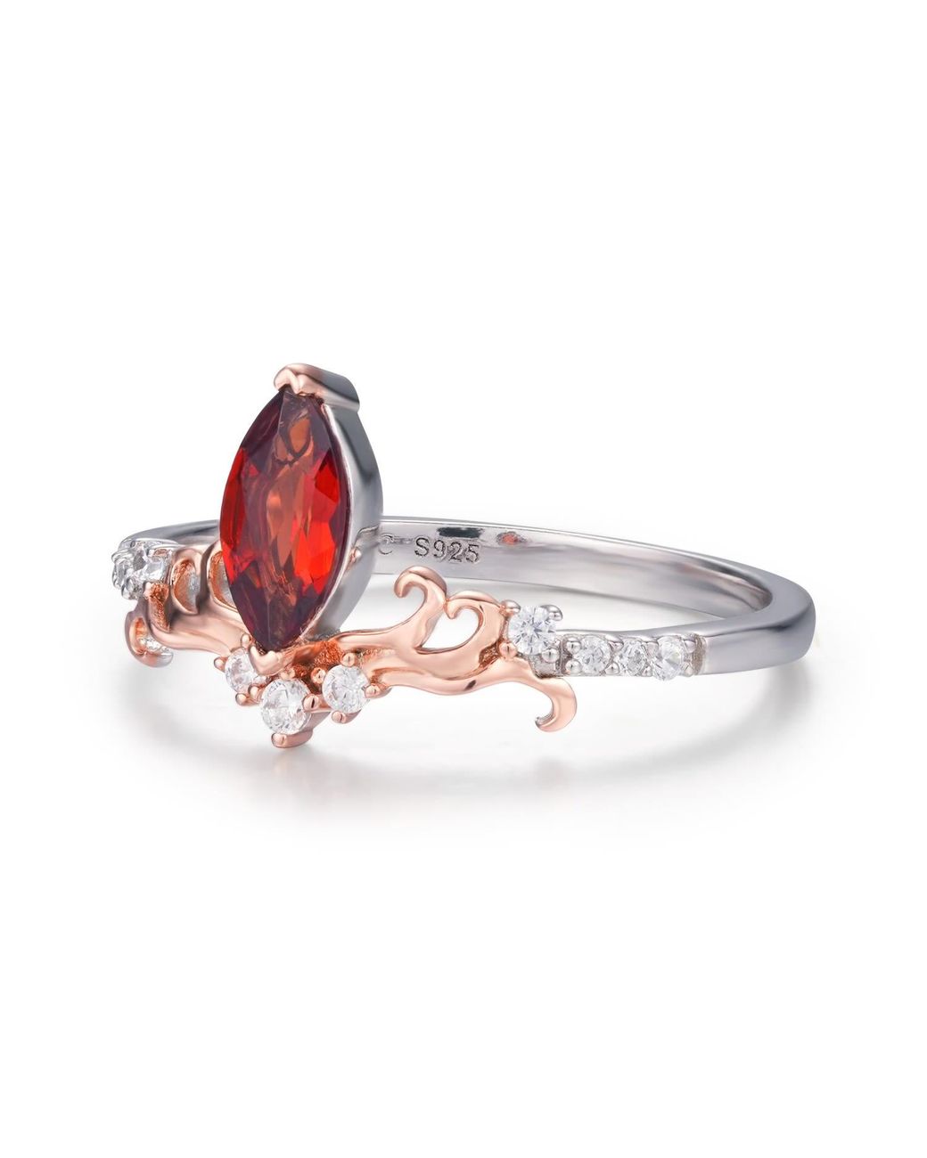 Azura Jewelry New York Pink Ring Of Fire Vermeil
