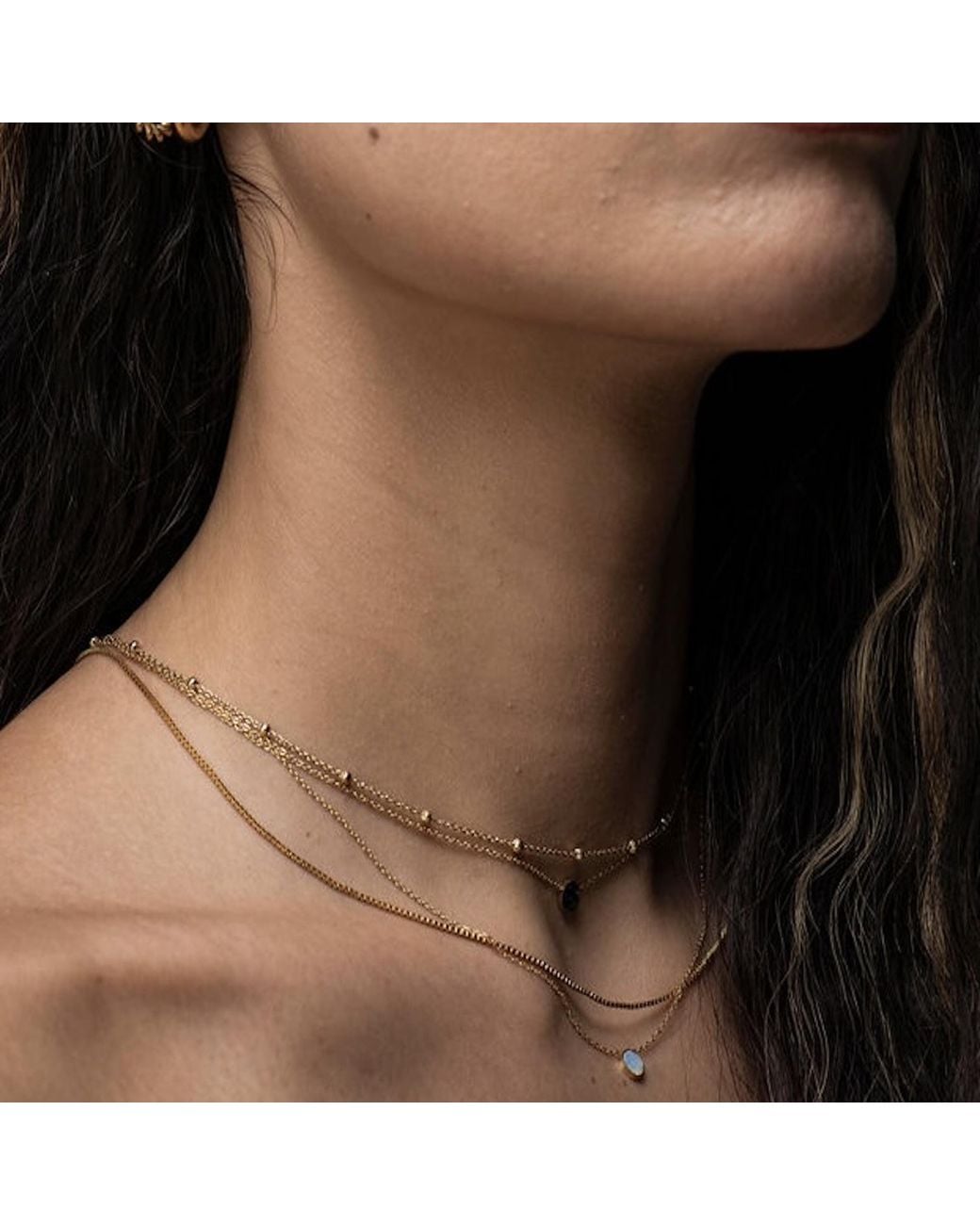 Divine Aria Metallic The Liane Dainty Beaded Chain Tarnish Free Adjustable Length Necklace