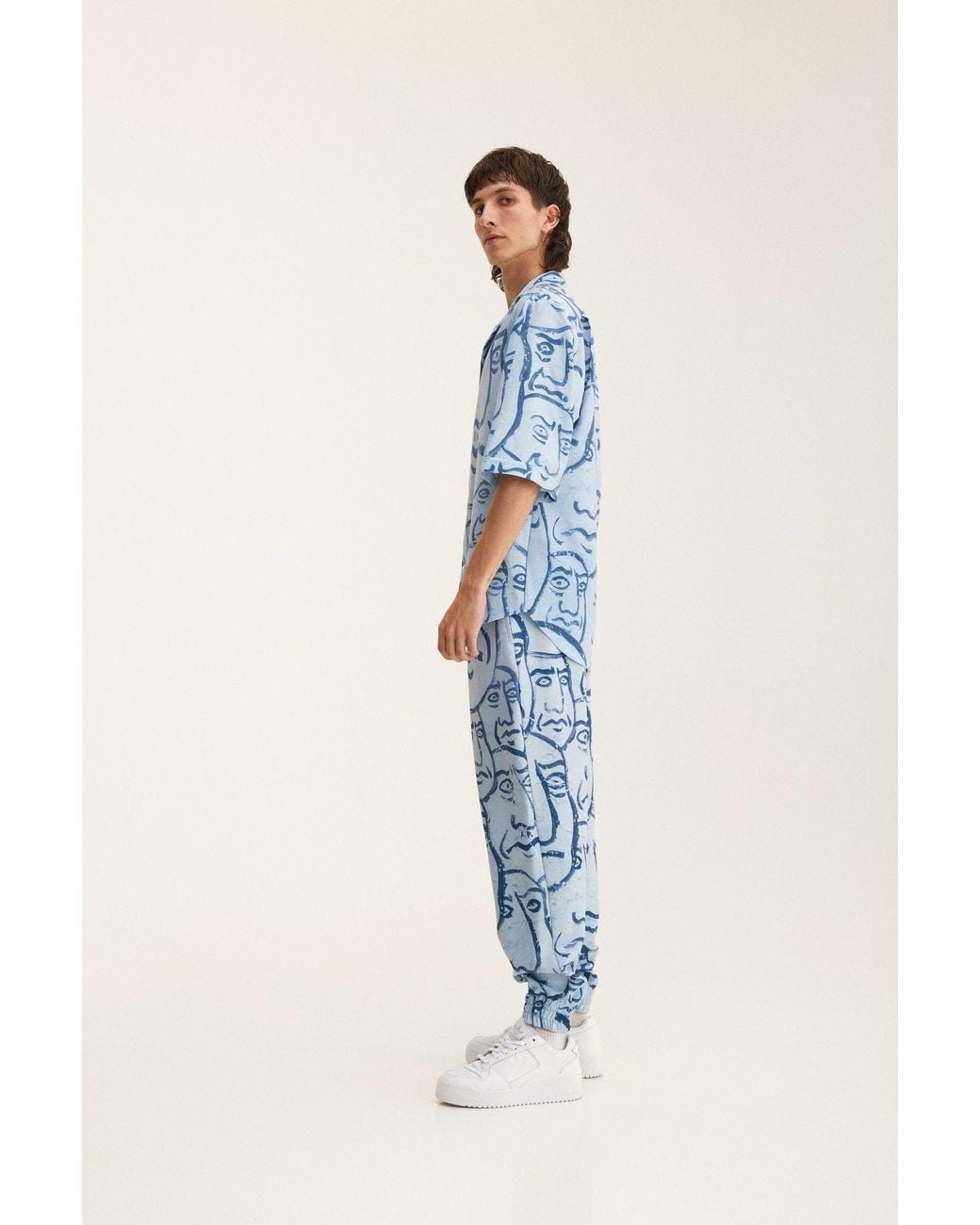 mysimplicated Blue Short Sleeve Shirt And Trousers Set