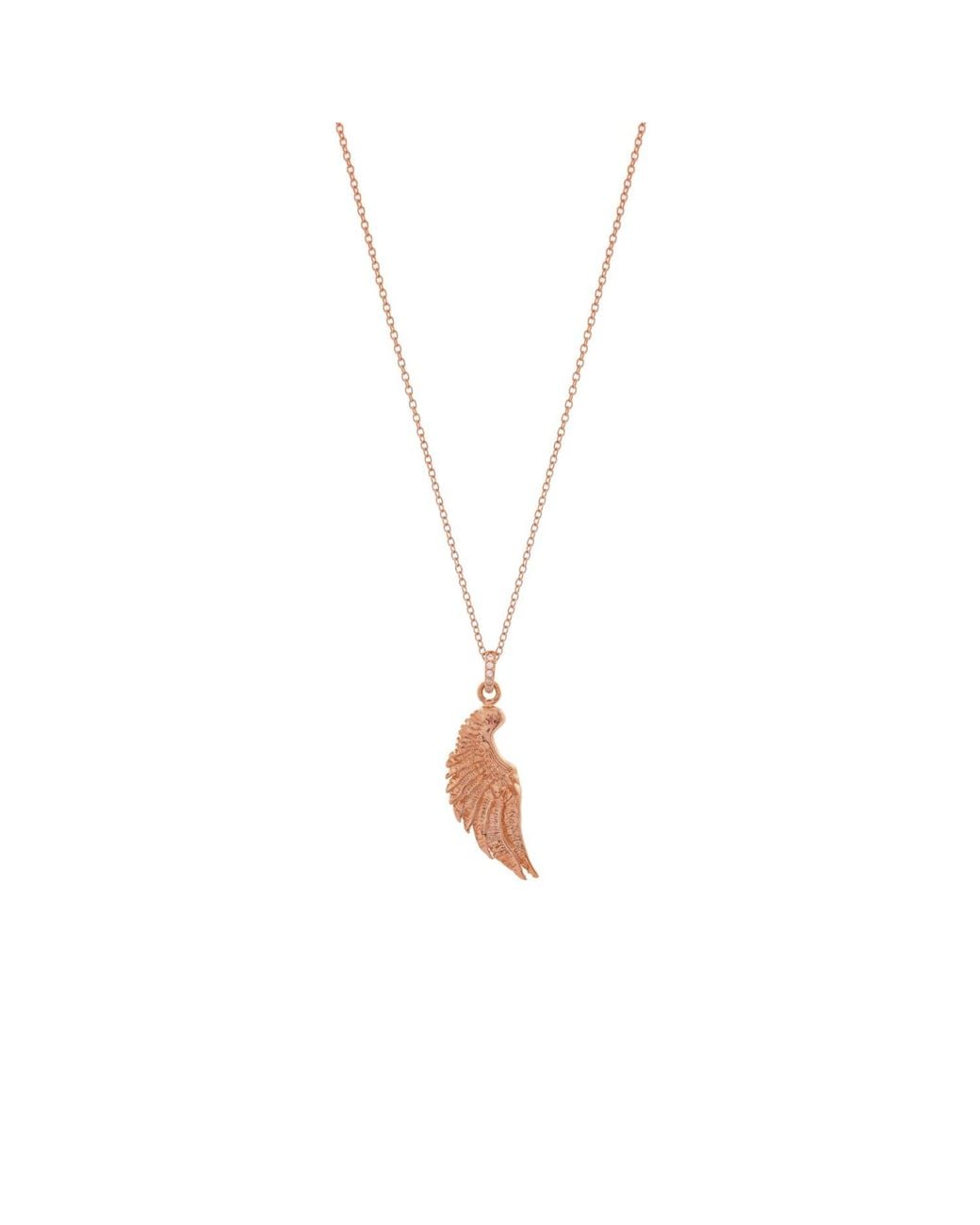 Seven Saints Metallic Angel Wing Necklace, Over Sterling
