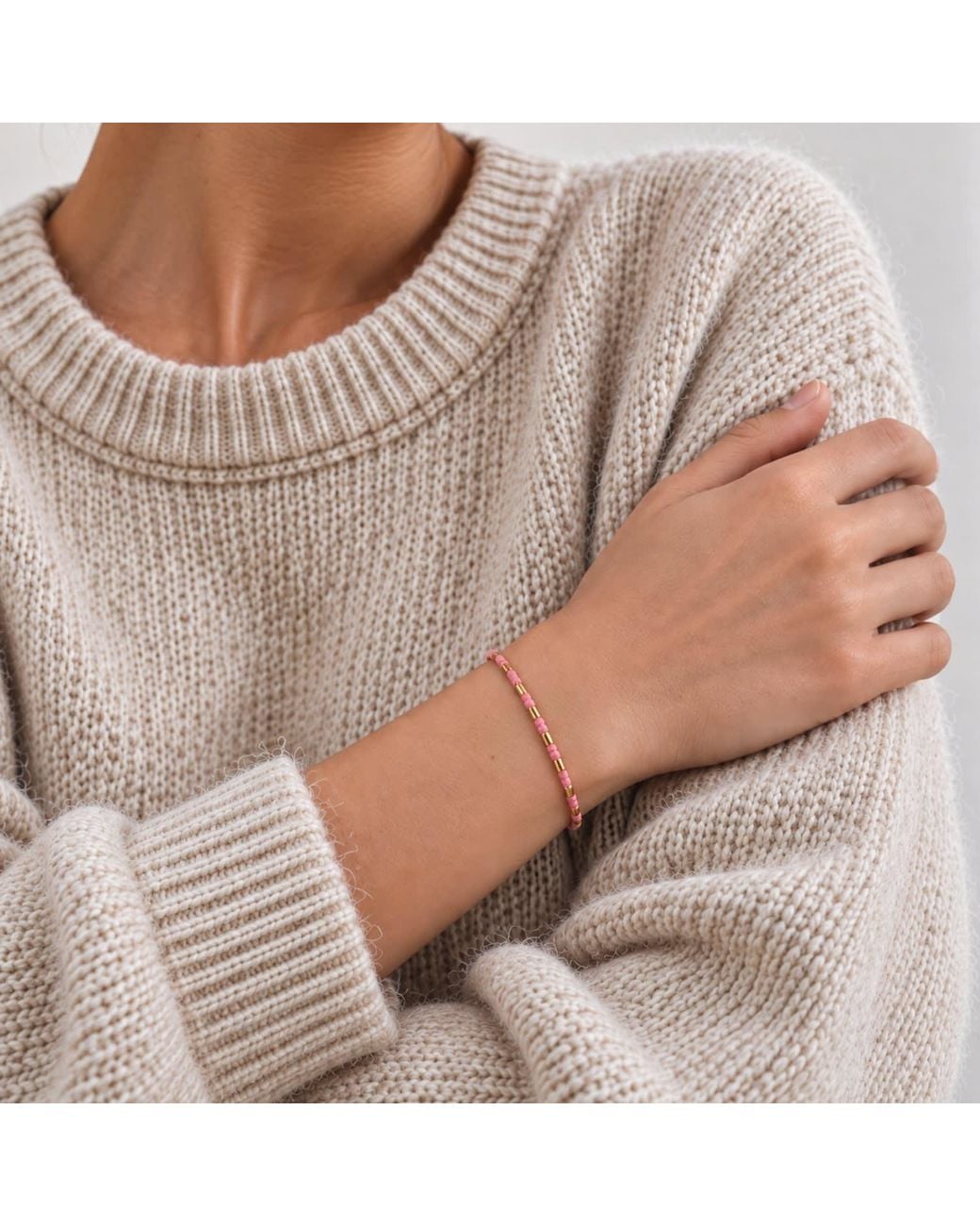 Harbour Uk Pink Oxford Vermeil Rope Bracelet