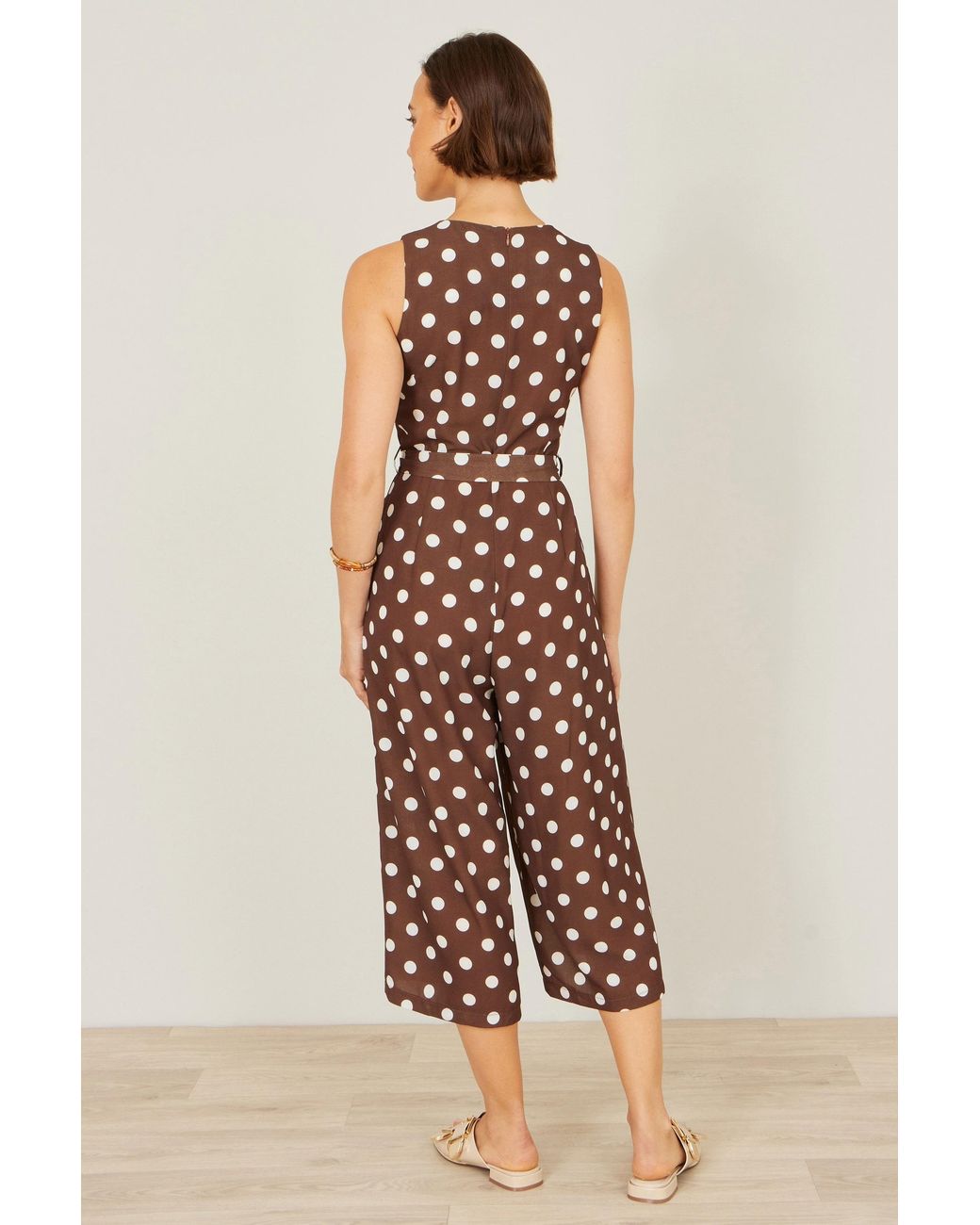 Yumi' Red Polka Dot Culotte Jumpsuit