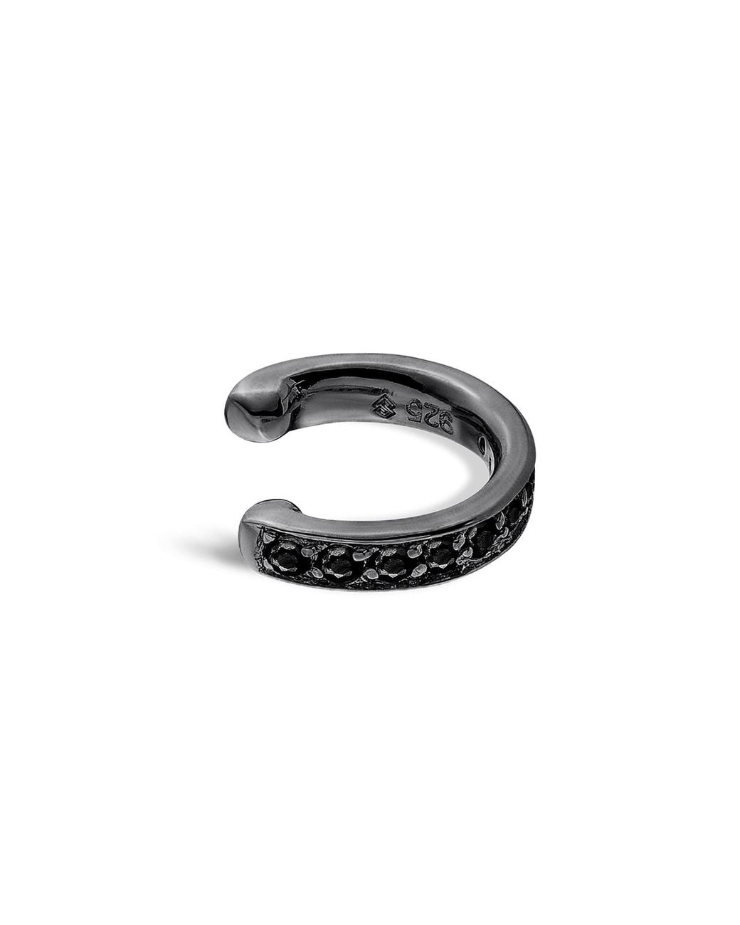 SALLY SKOUFIS Black Edge Mono Ear Cuff With Made Cz Diamond Stimulant