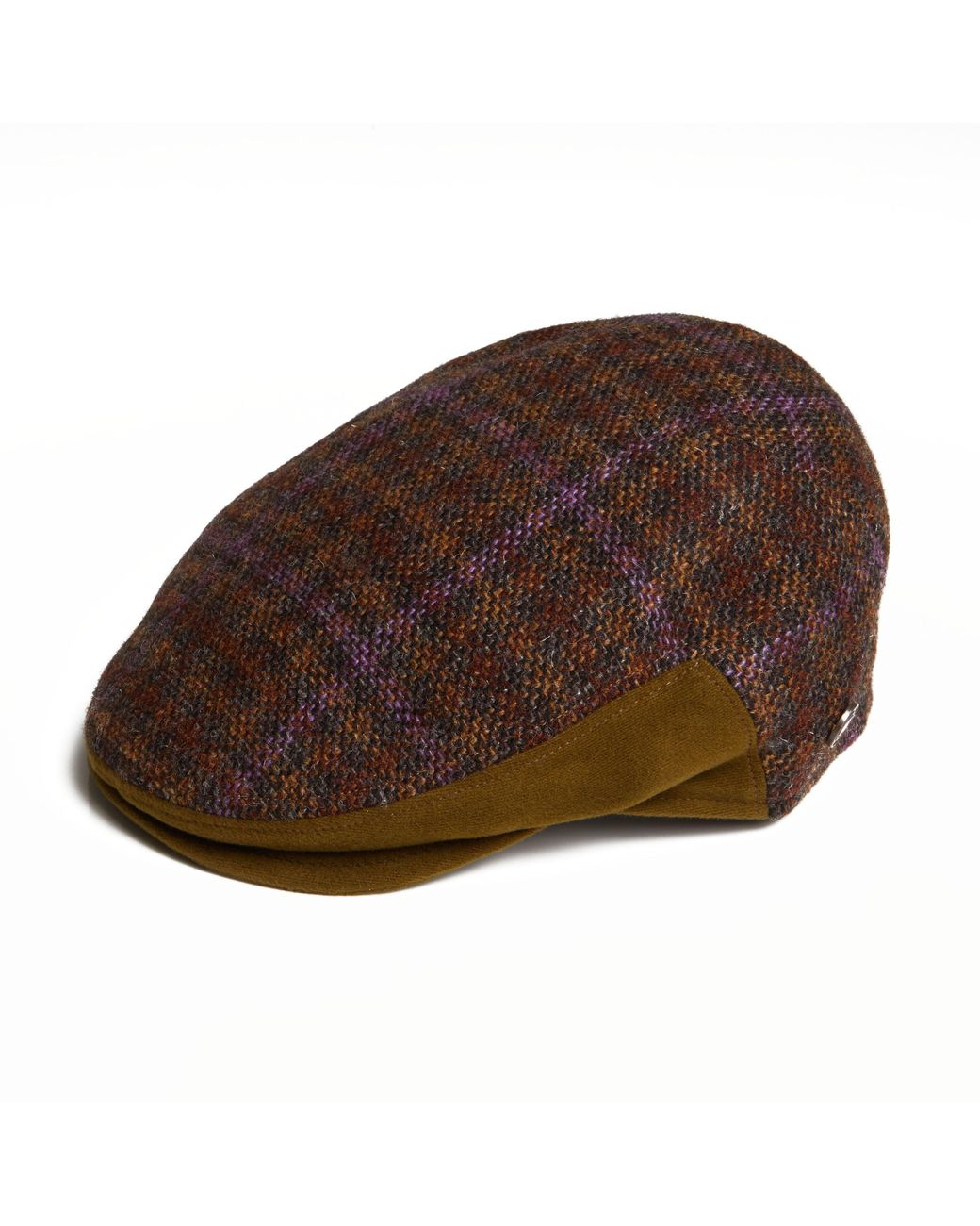 Dasmarca Hats Brown Edgar Grape Tweed Wool Italian Flat Cap for men